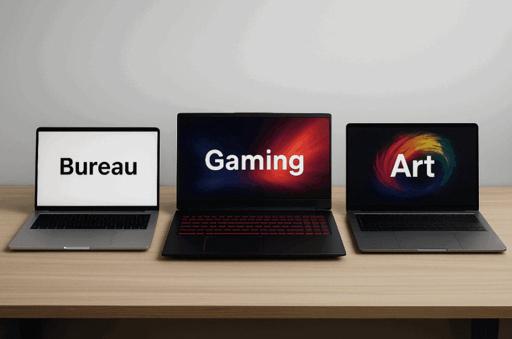 Trois ordinateurs portables