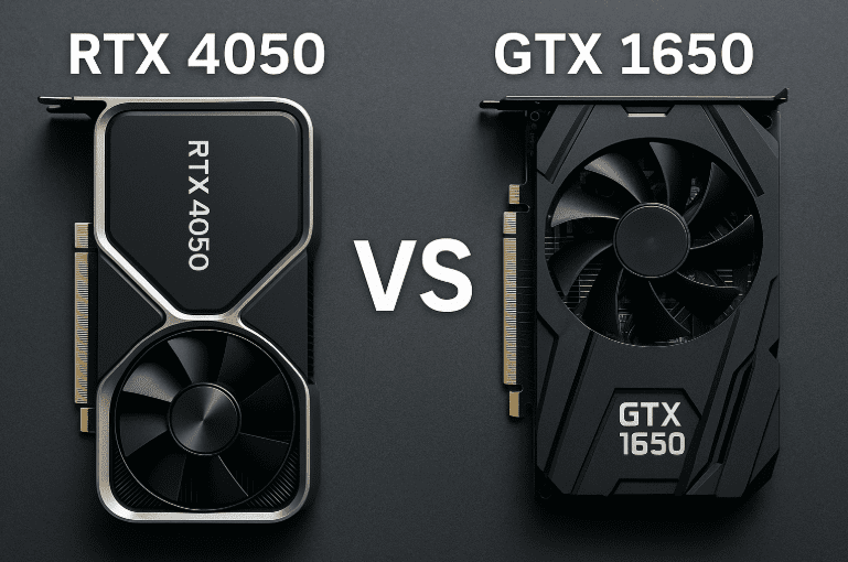 Comparaison visuelle entre RTX 4050 et GTX 1650
